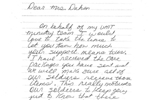 Hand written letter from a SPC Edmond Crystal